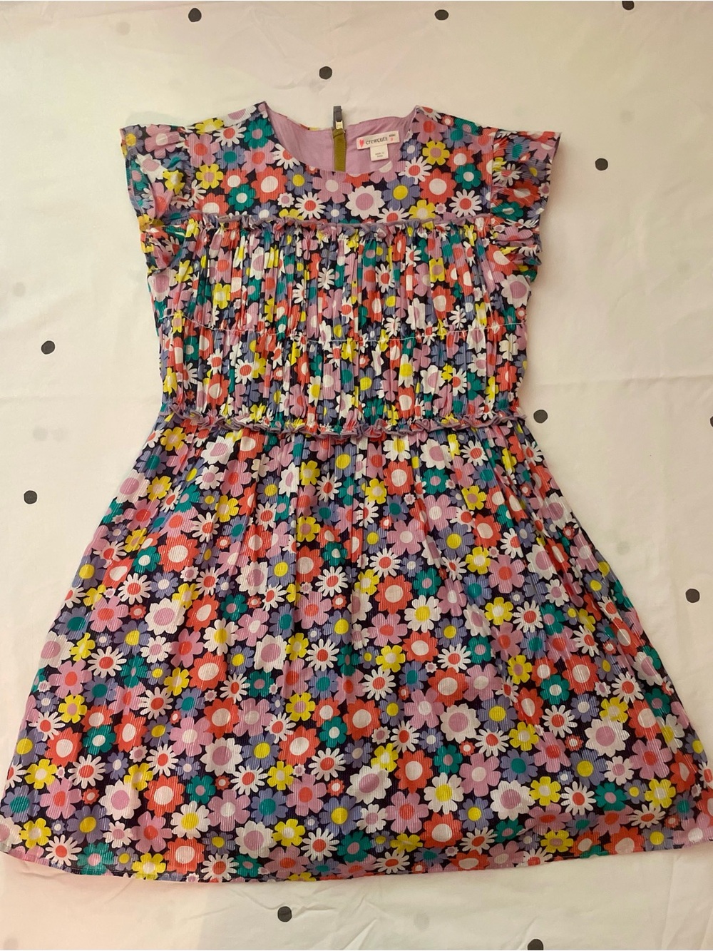 Crewcuts Purple Multi Floral Smocked Dress